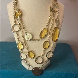 Gold and Yellow Multi-Layer Necklace